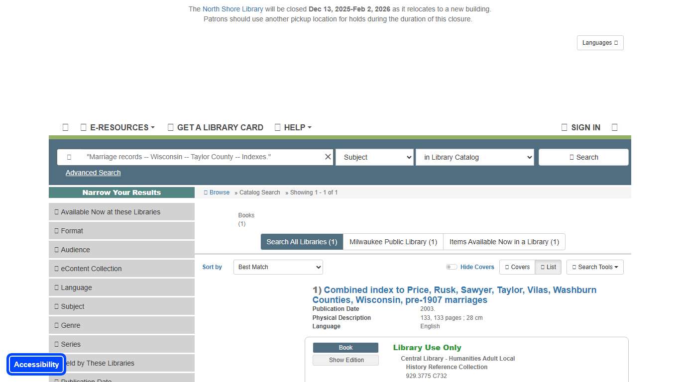 Search Results Milwaukee Public Library